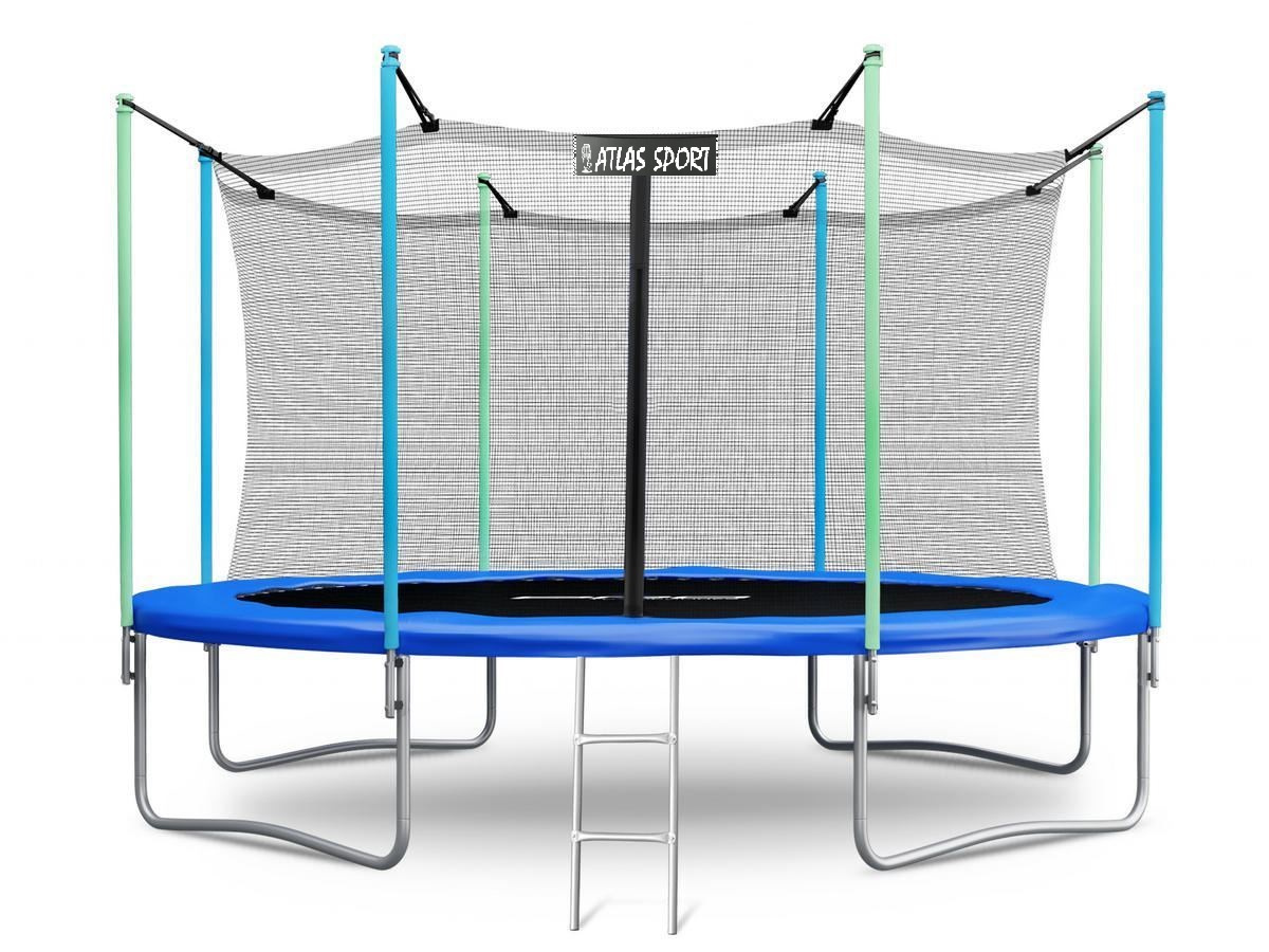Батут Atlas Sport 435 см (14ft) с внутренней сеткой и лестницей BLUE - фото1 Батут Atlas Sport 435 см (14ft) с внутренней сеткой и лестницей BLUE - фото1