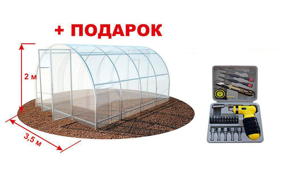 Теплица из поликарбоната 3,5 двустворчатая - 6 м (труба 40х20, шаг 1 метра) Теплица из поликарбоната 3,5 двустворчатая - 6 м (труба 40х20, шаг 1 метра)